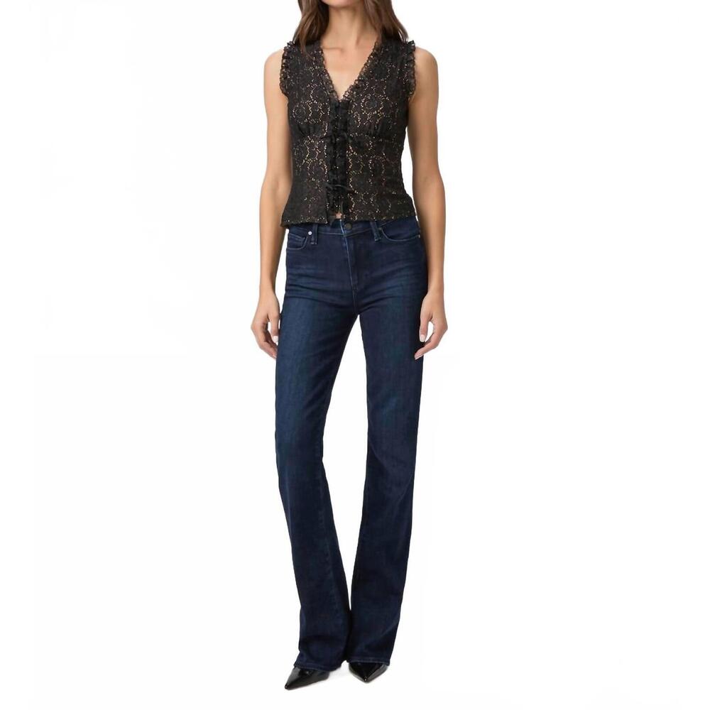 NEW PAIGE high rise laurel canyon bootcut jean in bespoke - Picture 3 of 5